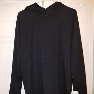 LuLaRoe Large Solid Black Amber Hoodie NWT